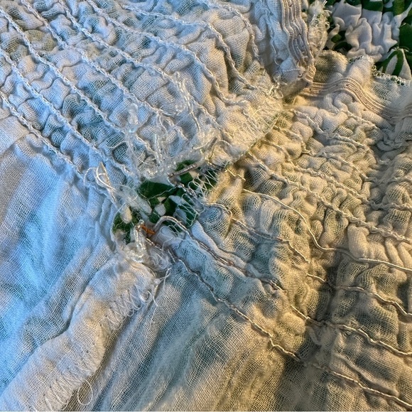 She's Cool Green and White Smocked Short Lined Bubble Mini Skirt size Large - Picture 15 of 15